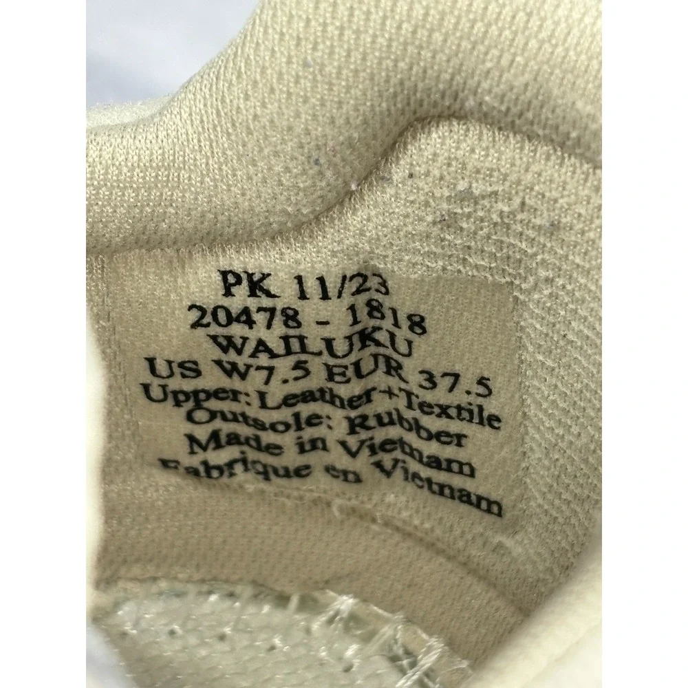 OluKai Wailuku Athletic Sneakers Womens Off White Low Top Sporty 7.5 20478-1818